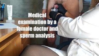 Ärztliche Untersuchung durch eine Ärztin und Spermaanalyse