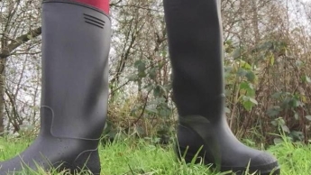 Arikajira New Black Rain Boots Fetish