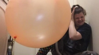 Arikajira Orange Balloon Burst Fetish BBW