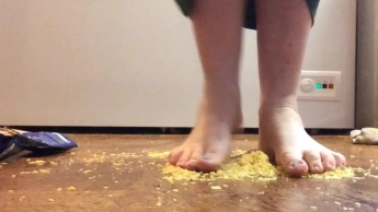 Crush Bags Of Crisps/Chips Foot Fetish 1