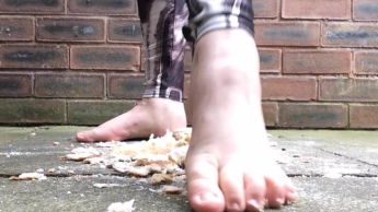 Crush Bread Rolls Bare Foot Fetish
