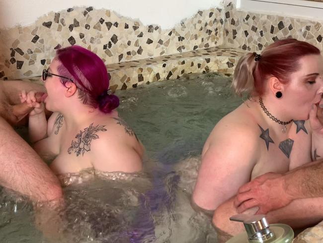 Doppel User Blowjob mit Abby im Whirlpool