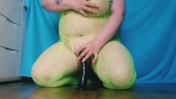 Grüner Catsuit