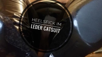 Leder Catsuit Heels Fick