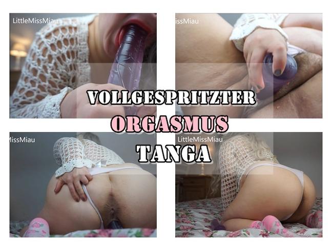 Nassgespritzter Orgasmus im Tanga