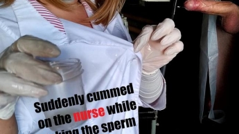 Plötzlich wichse die Krankenschwester während der Spermaanalyse