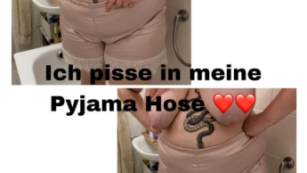 Ich pisse in meine Pyjama Hose aus Satin