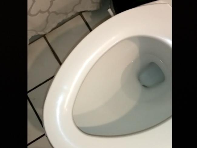 PISS AUF DICH, POV VON TOILETTE. Ich pinkle dir im Klo ins Gesicht. Du siehst Nahaufnahme von Arschl